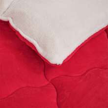 1pc Quilted New Thick Milk Velvet Patchwork Duvet Comforter Quilt - Red+White - View 8