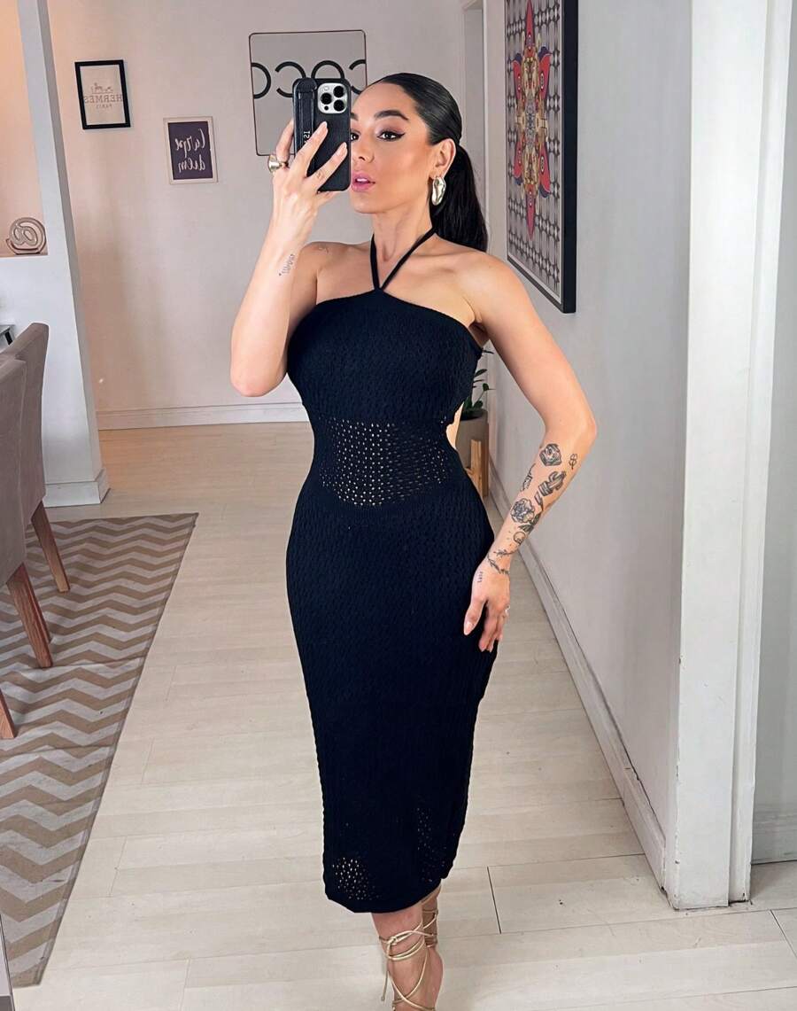 Amanda Long Dress - màu đen - Xem 1
