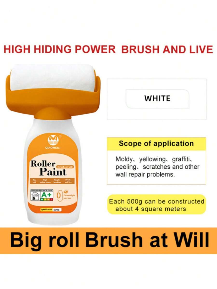 1 Gallon WaterBased Odorless Latex Paint, White Color For Home Wall