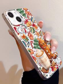 圣诞手机壳 1 件透明防指纹 TPU 手机壳，带有热可可和饼干图案，兼容 iPhone 13、iPhone 11、iPhone 14 Pro Max、iPhone 13 Pro、iPhone 15/15 Plus/15 Pro/15 Pro Max/12/12 Pro/12 Pro Max/14/14 Pro/13 Pro Max 等型号 - 彩色 - 查看 2