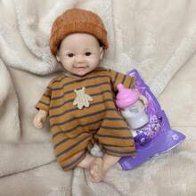 1 PC 6 Inch Super Mini Silicone Girl And Boy Super Soft Touch Painted Newborn Reborn Baby Doll Can Be Bathed In Water Best Gifts For Kids' Birthday, Festival Like Thanksgiving, Halloween And Christmas