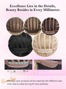 Tóc giả tổng hợp TOPSHE cho phụ nữ trông tự nhiên hàng ngày dự tiệc Tóc giả dài hàng ngày dự tiệc Quà tặng Halloween Giáng sinh - Hồng nâu - Xem 9