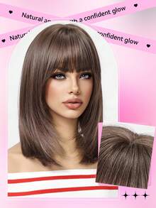 Tóc giả tổng hợp TOPSHE cho phụ nữ trông tự nhiên hàng ngày dự tiệc Tóc giả dài hàng ngày dự tiệc Quà tặng Halloween Giáng sinh - Hồng nâu - Xem 7