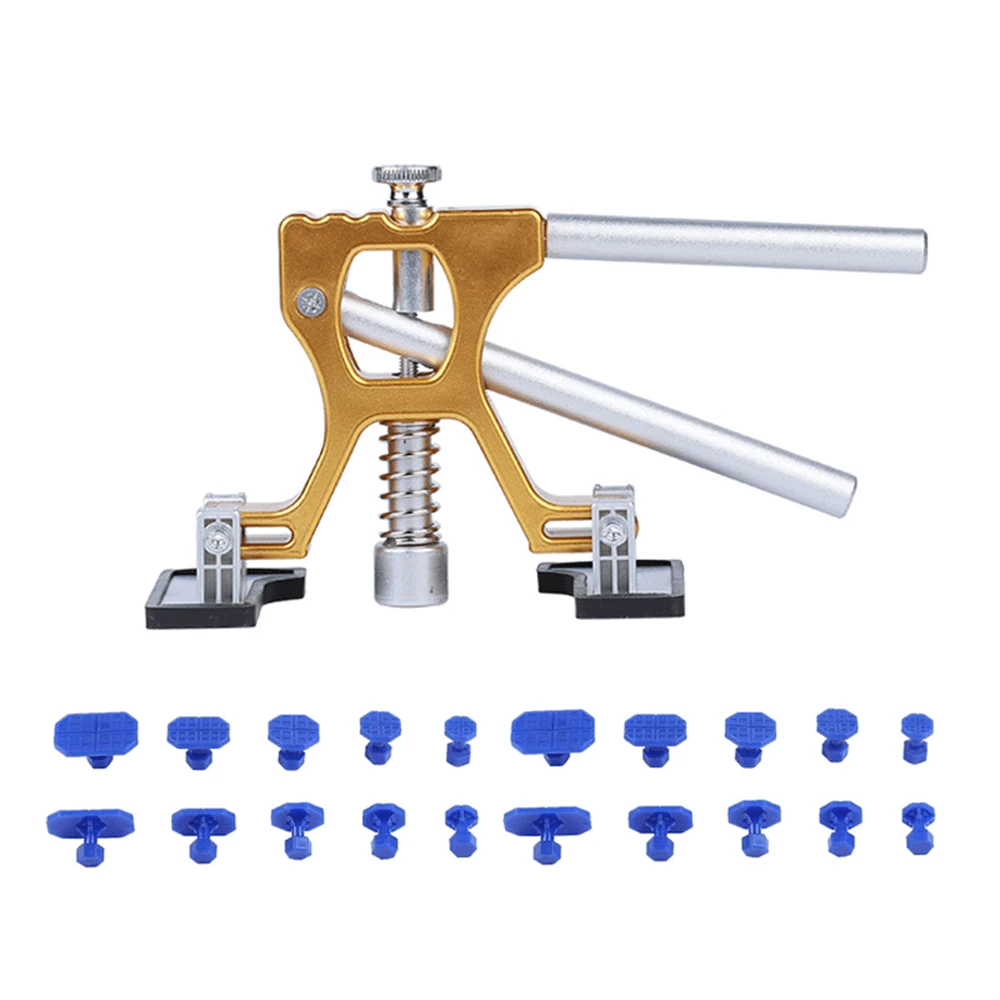 Besper Bộ dụng cụ sửa chữa ô tô có thể điều chỉnh mới, Bộ dụng cụ sửa chữa cơ khí không sơn thân xe bằng cốc hút, Bộ dụng cụ sửa chữa vết lõm thân xe không sơn - Màu vàng - Xem 1