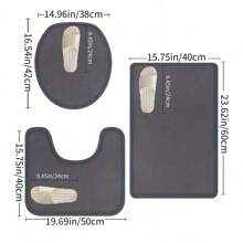 1 件简单柔软记忆泡沫吸水防滑浴垫，适用于浴室家居浴室装饰浴室地毯地毯户外地毯门垫夏季浴室配件返校 - 深灰色 - 查看 2