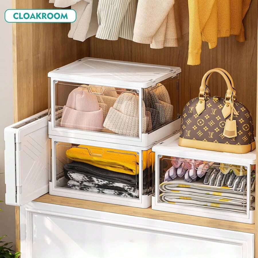 Closet Organizers And Storage, Clear Storage Bin With Lids, Stackable