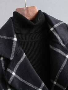 Damen Windjacke, schwarz-weiß karierte Jacke, karierte Freizeitjacke, schwarze Jacke