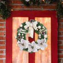 1 件，人造一品红圣诞花盒，混合丝绸花假玫瑰，用于婚礼新娘花束、餐桌摆饰、家居圣诞装饰品（银色和白色） - 銀白色 - 查看 5