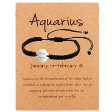 1 pieza Pulsera unisex con de los 12 signos del zodíaco, hecha a mano de acero inoxidable trenzado, de moda