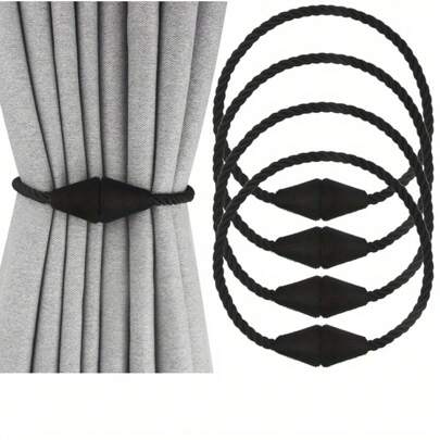 4pcs/Set Magnetic Curtain Ties, Cylindrical Decorative Home Curtain Buckles, Curtain Support Curtain Ropes, Used For Bedroom And Living Room Home Decoration