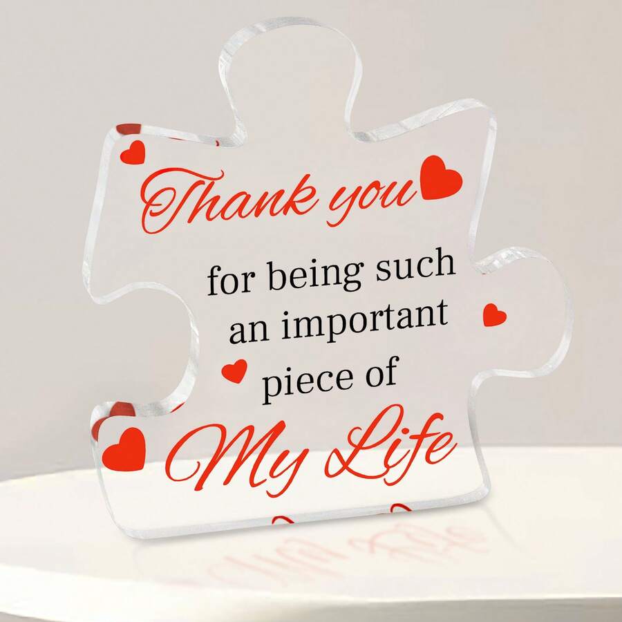 圣诞礼物 1 块透明积木拼图亚克力牌匾送给我的爱人礼物送给妻子适合生日圣诞节感恩节毕业纪念日办公室简约风格 - YKL078 - 查看 1