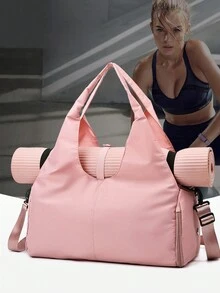 1 件大容量手提训练包旅行包瑜伽包带鞋隔层干湿分离时尚单肩包 - 彩色 - 查看 2