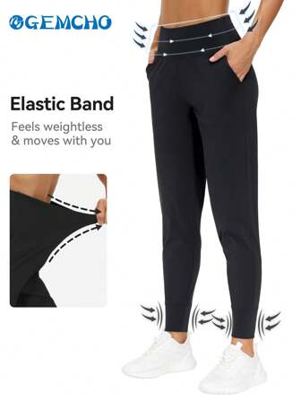 GEMCHO Sommer Workout Damen High Waist Sweatpants, nicht eng anliegend, sportlich-lässige Hosen, leichte Trainingshosen für Workout, Yoga, Laufen