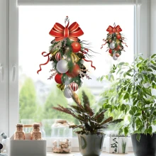 2 adesivos de parede para janela, decorações de videira suspensas, removíveis e removíveis, decorações de janela de Natal, feriado, inverno, feliz ano novo, adesivos, decalque de parede, decalque de vinil para decoração de casa, itens de decoração de primavera renovam sua casa, adesivos de decoração Rama