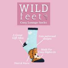 WILD FEET 2 Pack Ladies Cozy Bed Socks In Gift Box | Warm Fleece Fluffy Lounge Socks - Fast Shipping And Quick Delivery - Blue - View 4