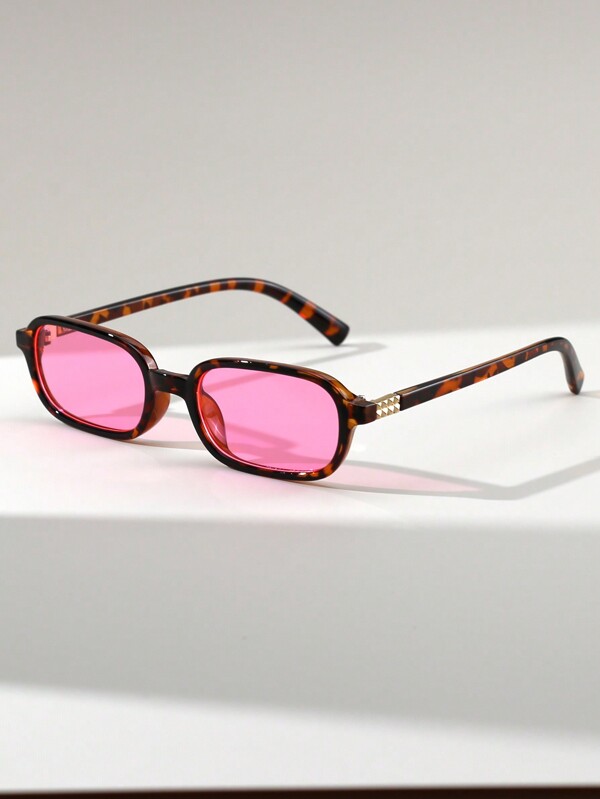 1 Pair Rectangular Small Frame Retro Versatile Street Style Fashion Glasses Women Basics Fall Winter Business Casual Gifts Beach Accessories Fashion Glasses Color Blocking Boho Vacay Vacay Vibes For Summer Beach Vacation,Outdoor,Travel Shades Leopard Tortoise Shell Bohemia Style Rectangle Frame For Vocay,Beach,Travel Preppy Style For Back To School