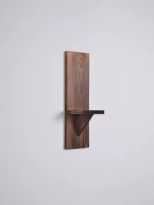 一套（2 件）质朴实木壁挂烛台，浮动框架烛台，厨房，祈祷室，家庭艺术和工艺储藏室，农舍客厅走廊装饰也适合放置花瓶和相框，礼物 - 棕色 - 查看 8