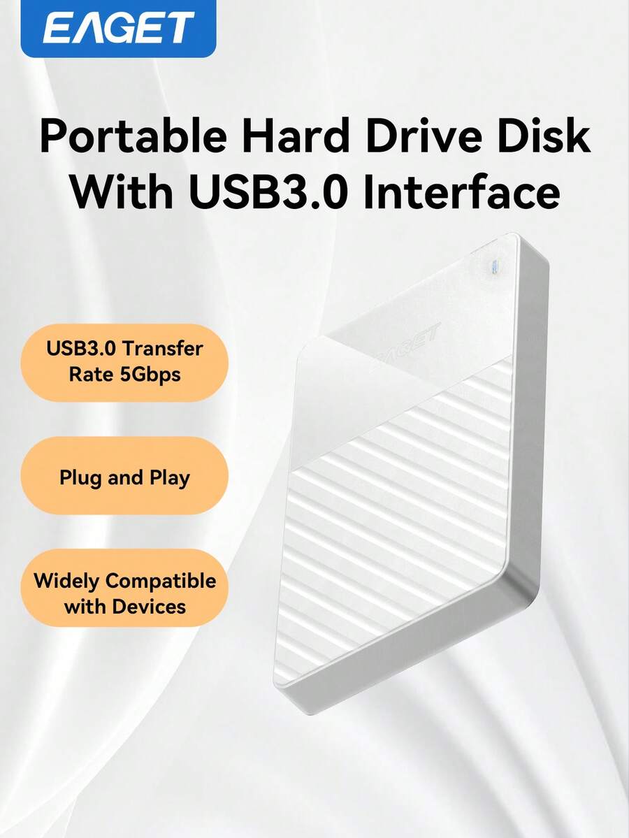 EAGET Unidad de disco duro externa portátil de 1TB, expansión de