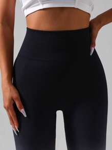 Sport Lifespree 瑜伽紧身裤 无缝罗纹针织收腹运动紧身裤 宽腰带 健身紧身裤 氨纶 - 彩色 - 查看 5