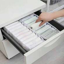 1 hộp đựng đồ lưu trữ hiệu ứng denim có ngăn kéo và túi lưới đựng quần áo, giày dép, quần jean, bốt, váy - Nhiều màu - Xem 4