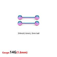 2/8 件 14G 舌钉不锈钢防过敏乳头舌环直工业耳环杠铃 14G 乳头舌软骨条身体穿孔饰品男女适用 12 毫米 14 毫米 16 毫米 18 毫米 36 毫米 38 毫米 5 毫米球