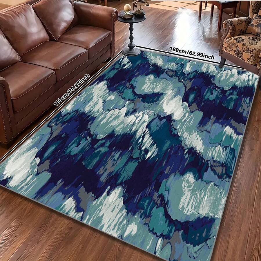 现代风格的地毯，柔软，防滑，可机洗，吸水，防污，家居装饰，非常适合客厅、卧室和门口装饰。 - 彩色 - 查看 1