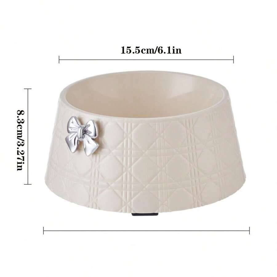 A Cute Bow Design For A Pretty Pet Feeding Water Bowl. Diamond Lattice