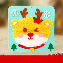 1pc DIY Sewing Craft Kit For Kids, Christmas Handmade Toys, Christmas Small Gifts, Santa Claus, Snowman, Christmas Tree, Reindeer, Gingerbread Man, Creative Cartoon, Knitted Embroidery Painting, Material Pack, Educational DIY Craft Kit,Diy,Embroidery Kit,Embroidery