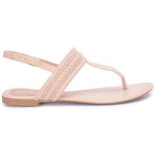 Women's Flat Sandals With Buckle - khỏa thân - Xem 2