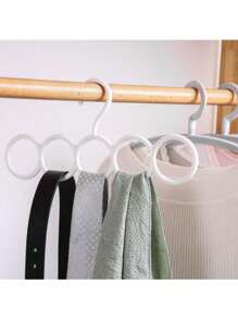 1pc 5-Slot Scarf Organizer - Multipurpose Plastic Tie, Scarf, Shawl Rack, Space Saving Closet Hanger, 12.79" X 6.1"