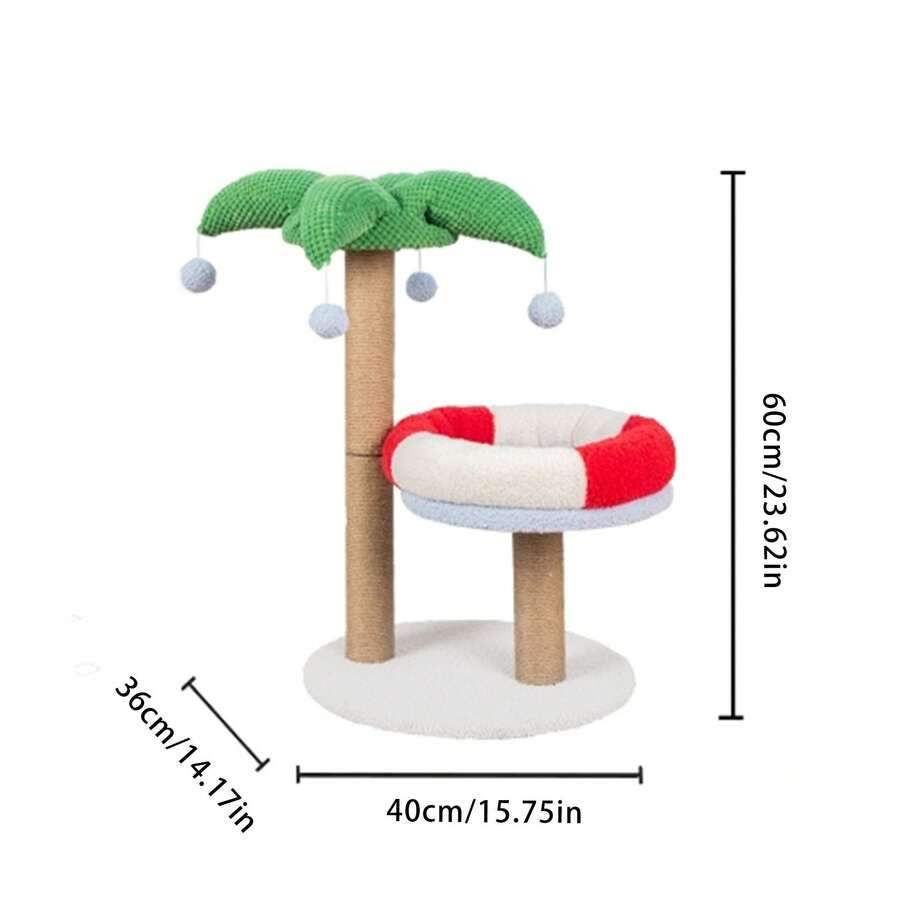 1pc Sisal Cat Scratching Post Combination, Cat Tree With Nest For Cats