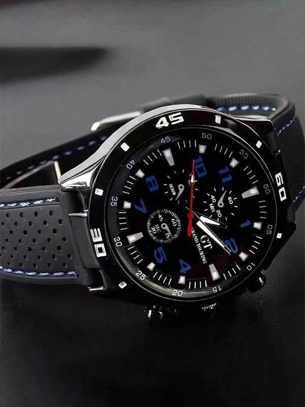 Hot Item Fashionable LED Quartz Watch With Red Car Threaded Strap For