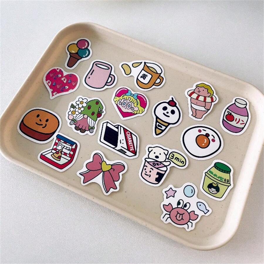90 Pcs/Pack Korean Style Sticker Set, Waterproof Decorative Doodle