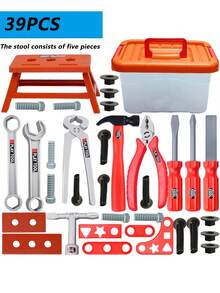 1 Bộ đồ chơi hộp dụng cụ sửa chữa cho trẻ em, Trò chơi tương tác giáo dục cha mẹ và con cái sớm, Trò chơi nhà mô phỏng công nhân sửa chữa cho trẻ em, Rèn luyện khả năng thực hành và sáng tạo của trẻ em, Tặng trẻ em những món quà năm mới thú vị - Nhiều màu - Xem 2