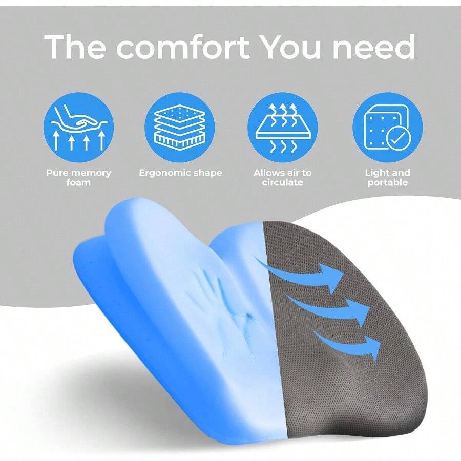 Seat Cushion For Office Chair, Lower Back Support Tailbone Pain Relief