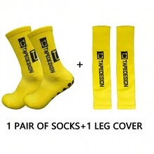 2 đôi tất thể thao chất lượng cao, 1 đôi tất bảo vệ chân ngoài trời cho nam và nữ khi chơi bóng đá và 1 đôi tất thể thao chống trượt khi chơi bóng đá, quần vợt và bóng rổ có đế cao su chấm bi - Nhiều màu - Xem 22