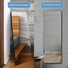 Wevalley WeValley 137 x 37 cm Standspiegel, Bodenspiegel, Wandspiegel, Freistehender Spiegel, Aluminiumlegierung mit Rahmen-Schwarz