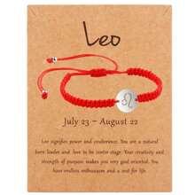 1 pieza Pulsera unisex con de los 12 signos del zodíaco, hecha a mano de acero inoxidable trenzado, de moda