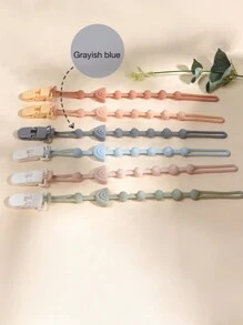 1 件装婴儿硅胶彩虹防丢失链，适用于奶嘴/牙胶、婴儿奶瓶配件