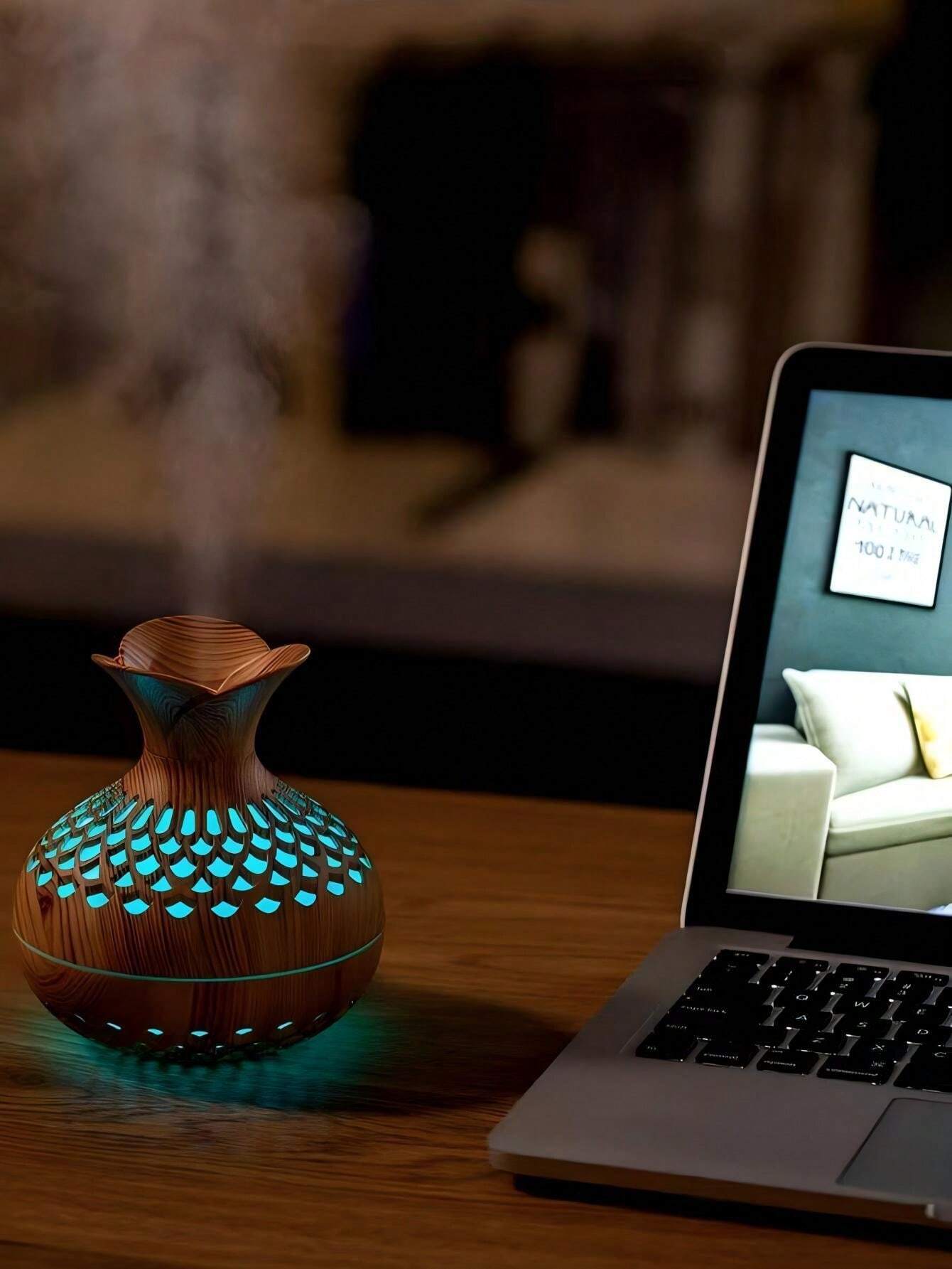 300ml USB Floral Humidifier, Large Capacity Desktop Decor Air Freshener ...