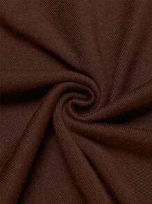 Men's Solid Color Zipper Half Placket Casual Long Sleeve Pullover Sweater - Coffee Brown - View 4