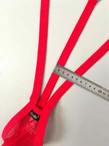 DomiGe 1pc Soft Red Mesh Spaghetti Strap Men Sexy G-String Lingerie - Red - View 5