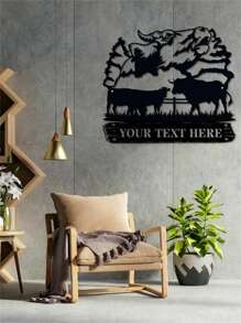 An Iron Custom Personalized Wildlife Bull Ranch Name Metal Logo Cattle And Horse Rider Name Metal Logo Gift Custom Landscape Wall Decoration Create Your Custom Cattle Landscape Metal Logo And Add Your Personalized Touch This Customizable Wildlife Bull Wall Decoration Is The Perfect Cabin Shelter Ranch Or A Great Outdoor Steel Bull Logo Gifts Birthday Graduation