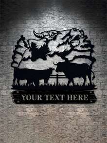 An Iron Custom Personalized Wildlife Bull Ranch Name Metal Logo Cattle And Horse Rider Name Metal Logo Gift Custom Landscape Wall Decoration Create Your Custom Cattle Landscape Metal Logo And Add Your Personalized Touch This Customizable Wildlife Bull Wall Decoration Is The Perfect Cabin Shelter Ranch Or A Great Outdoor Steel Bull Logo Gifts Birthday Graduation