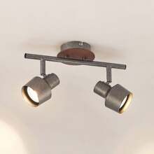 Lindby Strahler 'Sanem' (Landhaus, Vintage, Rustikal) in Alu aus Metall (2 flammig, GU10) - Deckenlampe, Deckenleuchte, Lampe, Spot, Wohnzimmerleuchte - Grau - Übersicht 6