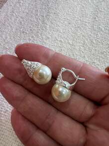 Lady Day Earring With Zirconias 925 Sterling Silver - Bạc - Xem 2