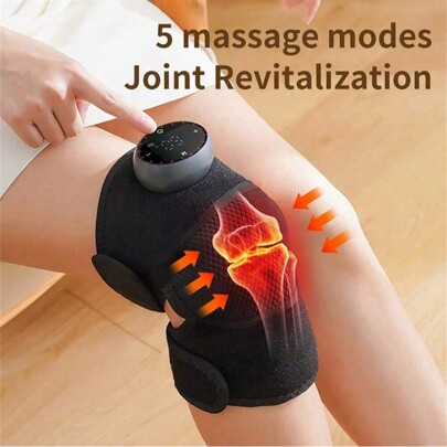 1 Rechargeable Heated Knee Massager, Adjustable 3D Fully Heated Knee Pad With Heating Mode And Adjustable Vibration