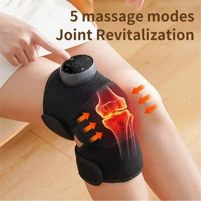 1pc Rechargeable Heated Knee Massager, Adjustable 3D Full Heating Knee Pad With Heating Modes And Vibration Functions
