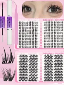 240PCS Large Capacity False Eyelash Extension Set C Curl Single Cluster Natural Segmented Cluster Eyelash Strap Eyelash Extension Adhesive Sealing Eyelash Tweezers False Eyelash Set 10-16mm Mixed Length Eyelash Cluster Simulation Thick Soft Light Eyelash Natural Reusable False Eyelash