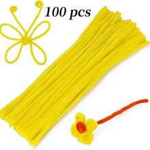 200 piezas de limpiapipas de artesanía, limpiapipas amarillos, tallos de chenilla de unicolor, 6 mm x 30 cm, limpiapipas, artesanía con limpiapipas, tallos de chenilla para limpiapipas, manualidades DIY, suministros de artesanía con palitos mullidos, tallos de chenilla para manualidades DIY y decoraciones, suministros de arte y artesanía